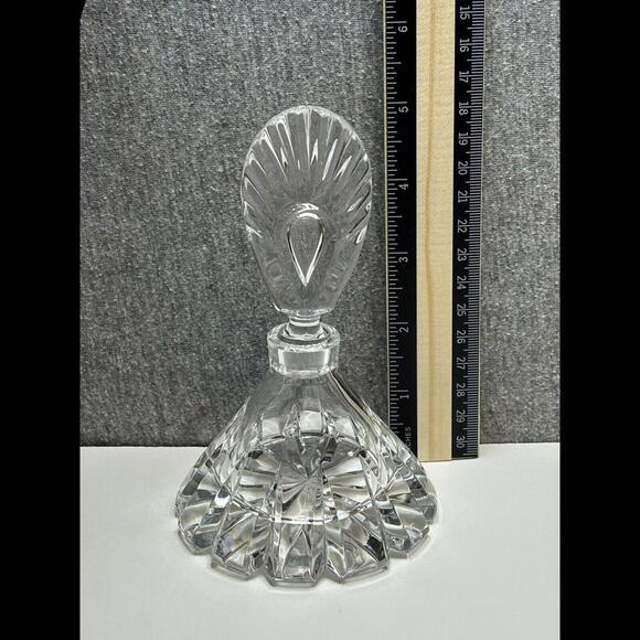 Vintage Mikasa Slovenia Perfume Bottle 5” Cut Glass Crystal Bottle With Stopper - Picture 8 of 9